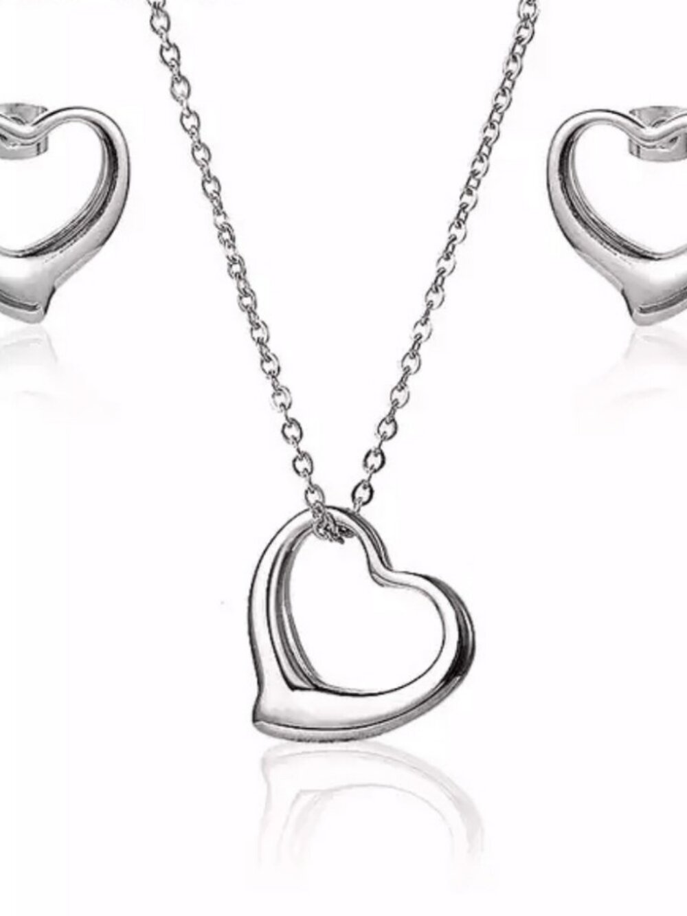 Hearts ♥️ Necklace Set Stainless Steel Trendy Jewelry Love